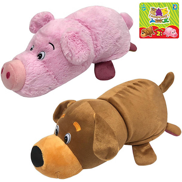 

Мягкая игрушка-вывернушка 1toy Собака-Свинья, 35 см, Разноцветный