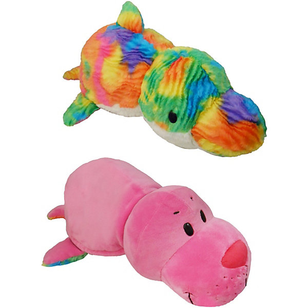 

Мягкая игрушка-вывернушка 1toy Морской котик-Радужный дельфин, 40 см, Разноцветный
