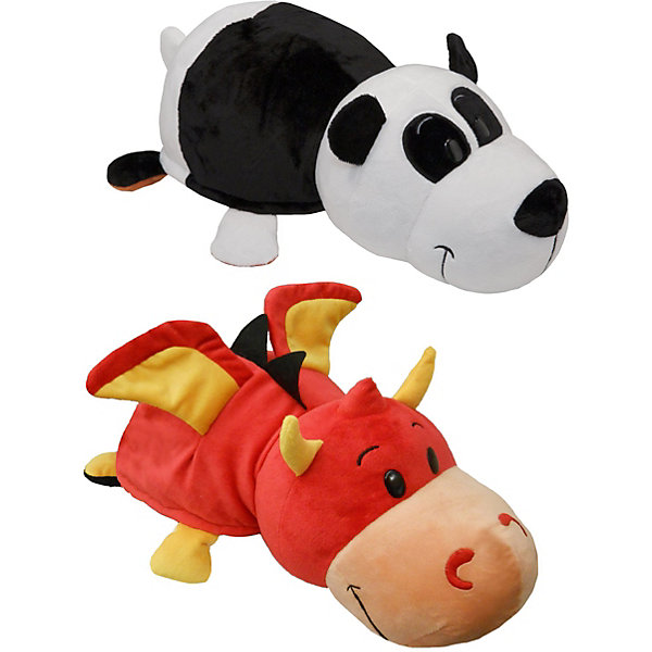 

Мягкая игрушка-вывернушка 1toy Панда-Красный дракон, 40 см, Разноцветный