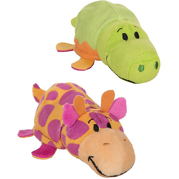 фото Мягкая игрушка-вывернушка 1toy "Ням-Ням" Крокодильчик с ароматом яблочного пирожка-Жираф с ароматом Арахисовой