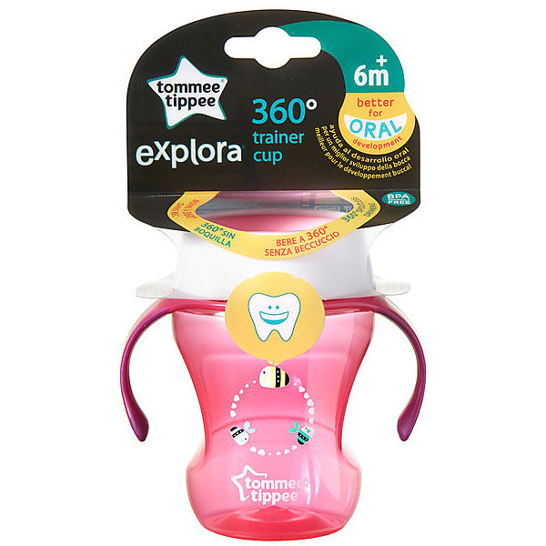 фото Чашка-непроливайка Tommee Tippee "Explora 360 Trainer" от 6 мес, розовая