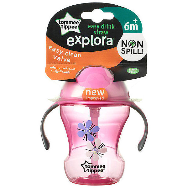 

Чашка-непроливайка Tommee Tippee "Explora Easy Drink" от 6 мес, розовая, Разноцветный, Чашка-непроливайка Tommee Tippee "Explora Easy Drink" от 6 мес, розовая