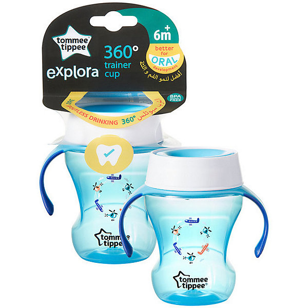 

Чашка-непроливайка Tommee Tippee "Explora 360 Trainer" от 6 мес, голубая, Разноцветный