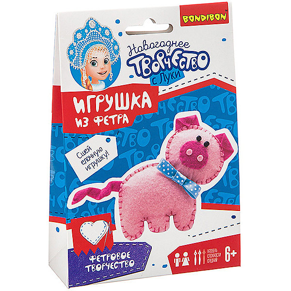 

Набор для творчества Bondibon "Ёлочные игрушки" Свинья из фетра