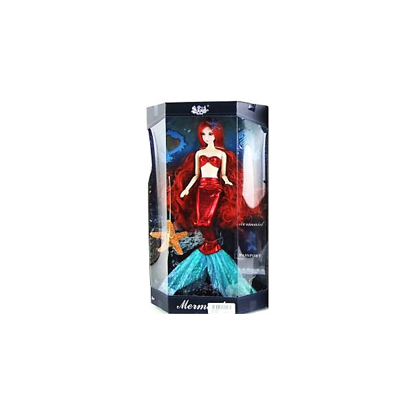 

Кукла-русалка Junfa Toys с аксессуарами, красная, Разноцветный