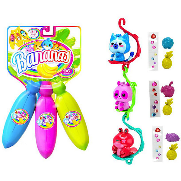 

Игровой набор Cepia "Bananas" 3 банана с сюрпризом, синий, фиолетовый, розовый, Разноцветный