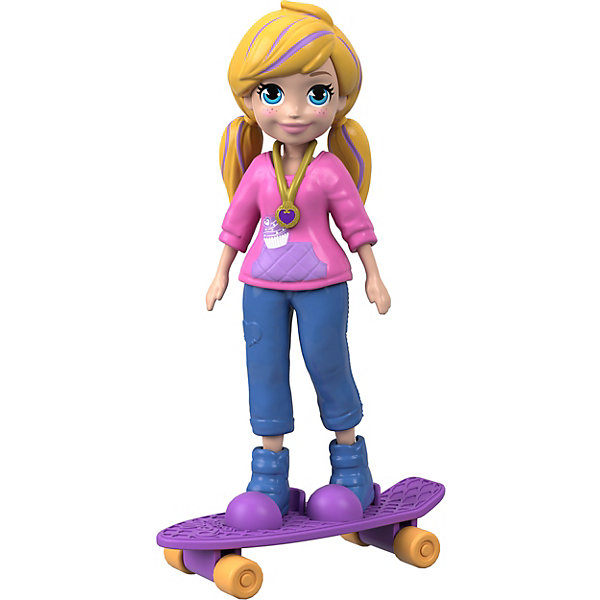 

Мини-кукла Polly Pocket Active, Полли на скейте