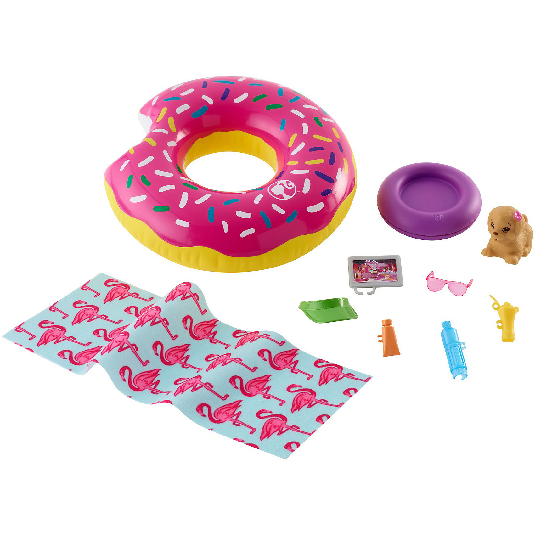 Игровой набор 'надувной круг', Barbie, Mattel fxg38.