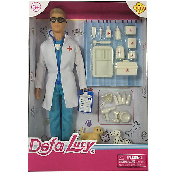 

Игровой набор с куклой Defa Lucy "Папа ветеринар", Разноцветный