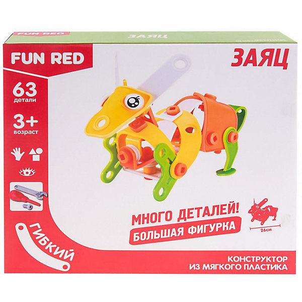 фото Гибкий конструктор Fun Red Заяц, 63 детали