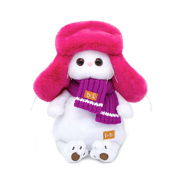 

Мягкая игрушка Budi Basa Кошечка Ли-Ли в меховой шапке, 24 см, Белый