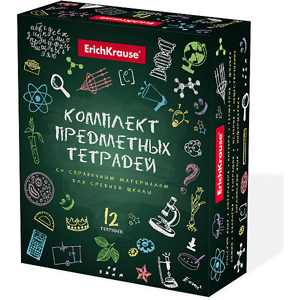 

Комплект предметных тетрадей ErichKrause "К доске!", 48 листов, клетка/линейка, со справочным материалом, 12 шт, Разноцветный