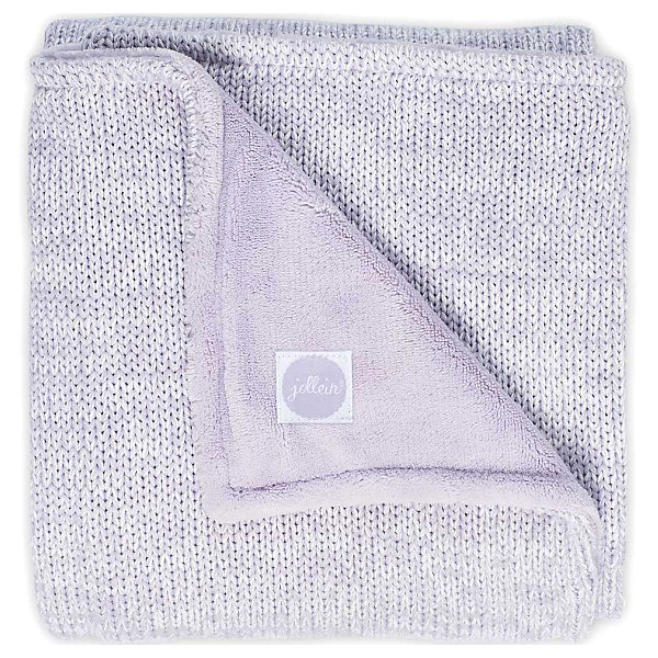 фото Вязаный плед с мехом Jollein "Melange knit" soft lilac, 75x100 см