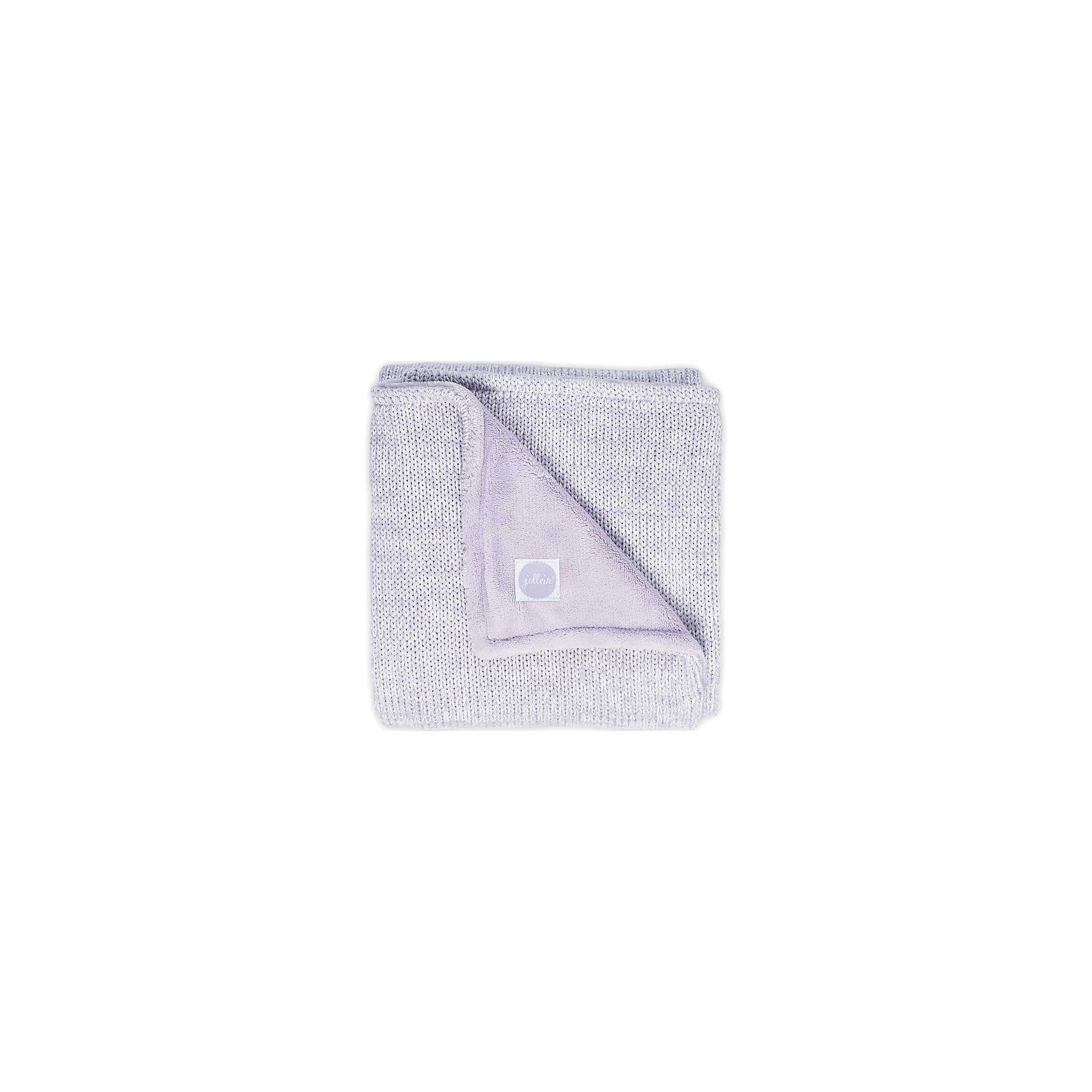 фото Вязаный плед с мехом Jollein "Melange knit" soft lilac, 75x100 см