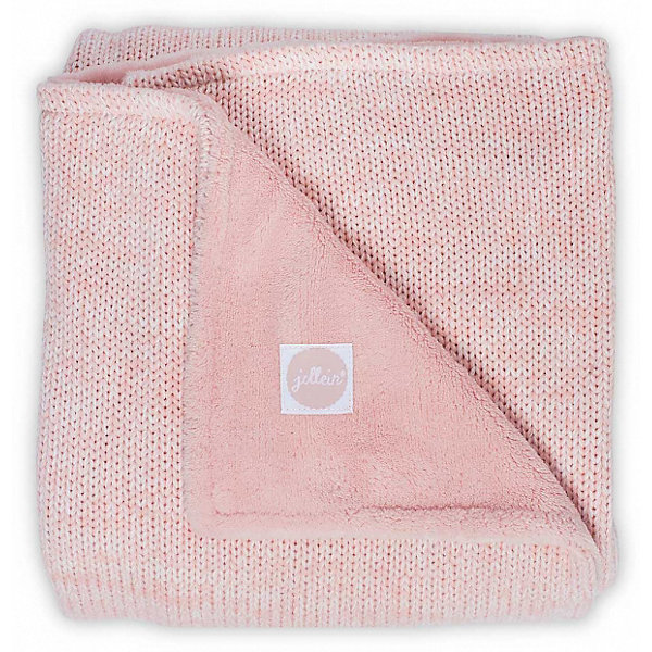 

Вязаный плед с мехом Jollein "Melange knit" soft pink, 75х100 см, Розовый
