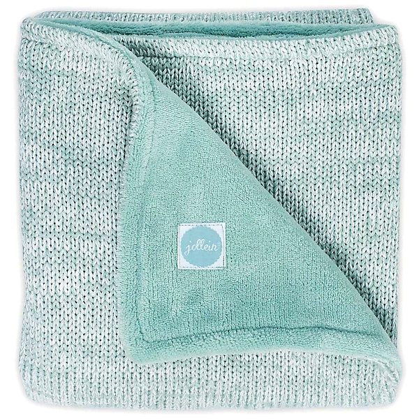 

Вязаный плед с мехом Jollein "Melange knit" soft green, 75х100 см, Зеленый