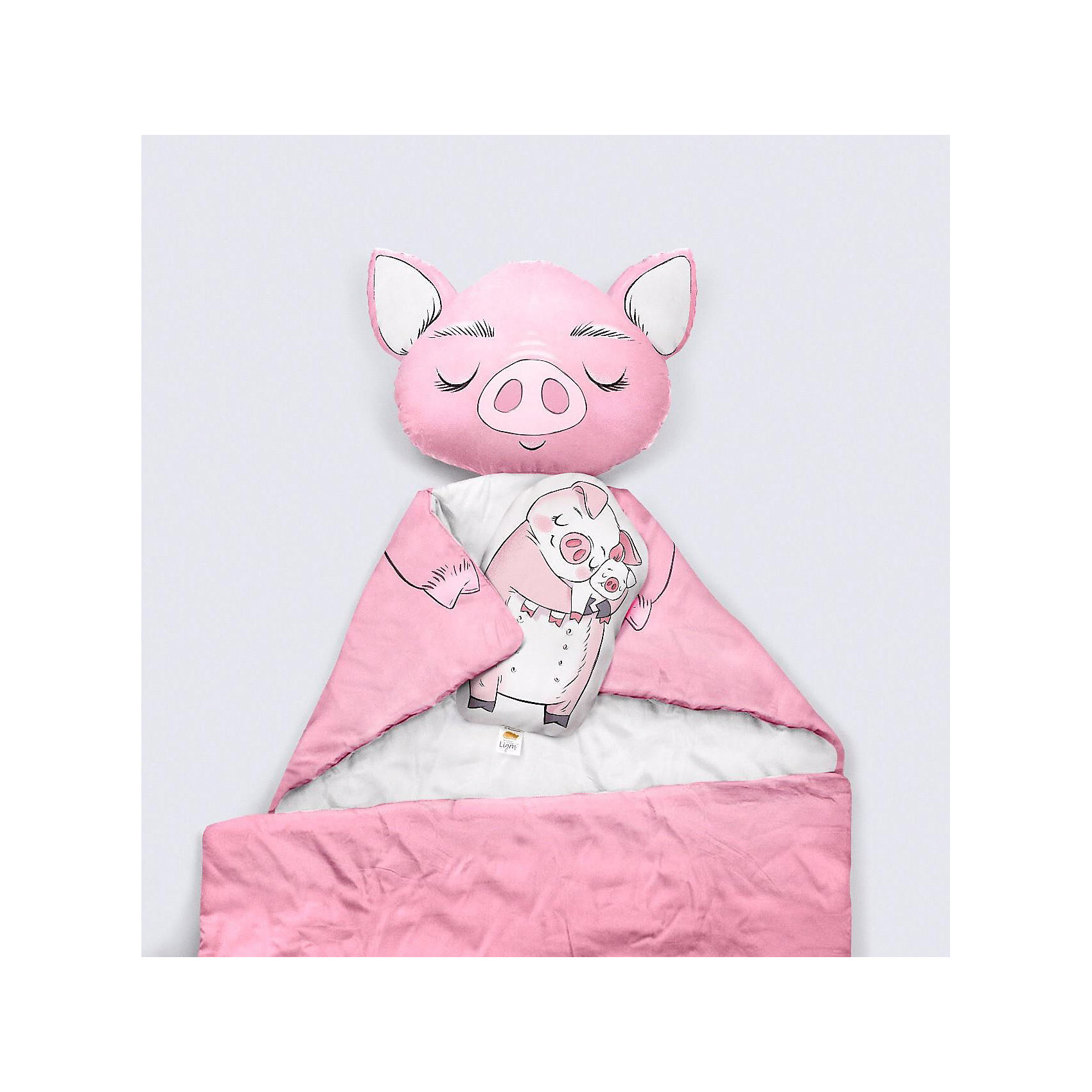 фото Подушка Ligra "Свинка" ручной работы, 20х35 см, серая Ligrasweethome