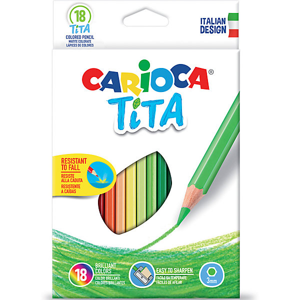 Набор цветных карандашей "Tita" шестиугольные, 18 цветов Carioca 10627344