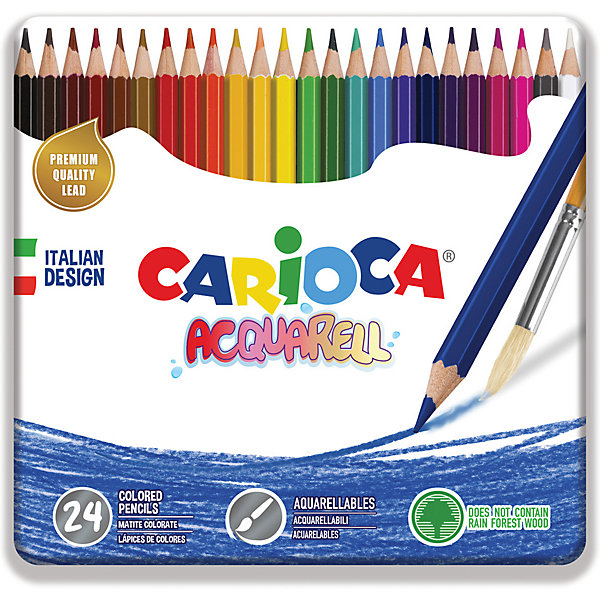 

Набор цветных карандашей Carioca "Acquarell", 24 матовых цвета, Белый, Набор цветных карандашей Carioca "Acquarell", 24 матовых цвета