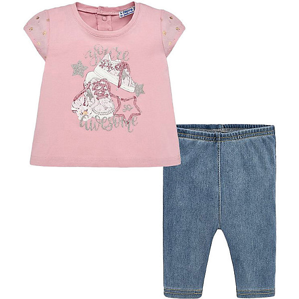 

Комплект Mayoral: футболка и леггинсы, Pink/blau