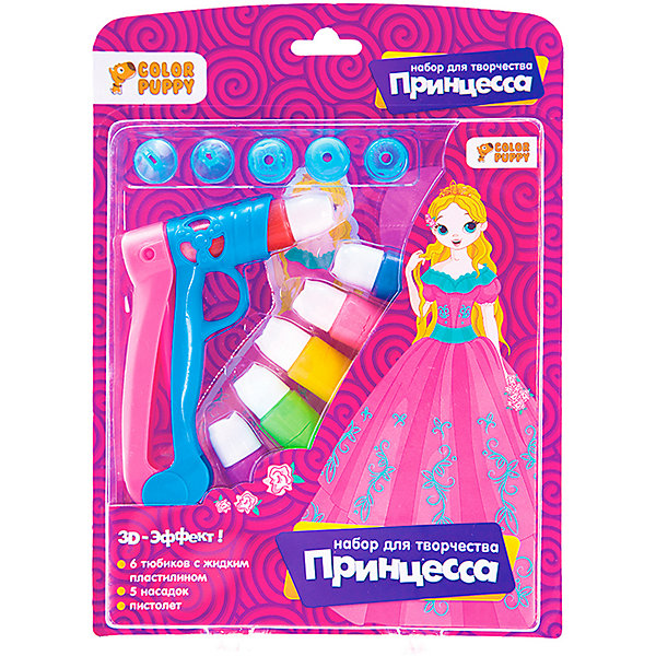 

Набор для творчества Color Puppy "Принцесса" с пистолетом и жидким пластилином, Фиолетовый