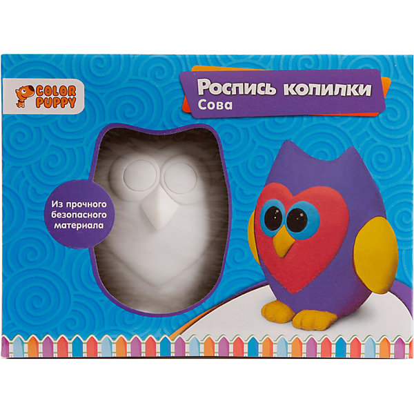 

Набор для творчства Color Puppy "Роспись копилки" Сова, Голубой