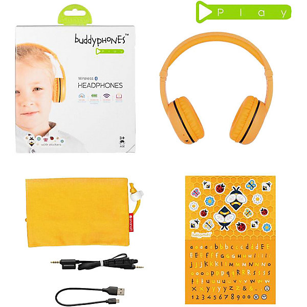 

Наушники BuddyPhones Play Safari, желтый