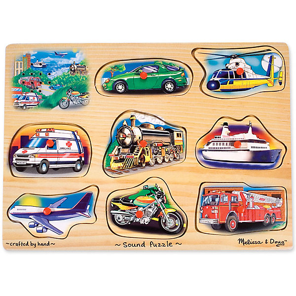 

Пазл Melissa & Doug "Транспорт", со звук, 8 элементов