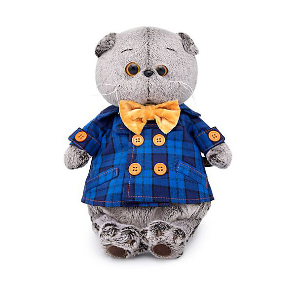 

Мягкая игрушка Budi Basa Кот Басик в синей куртке и с бантом, 19 см, Серый