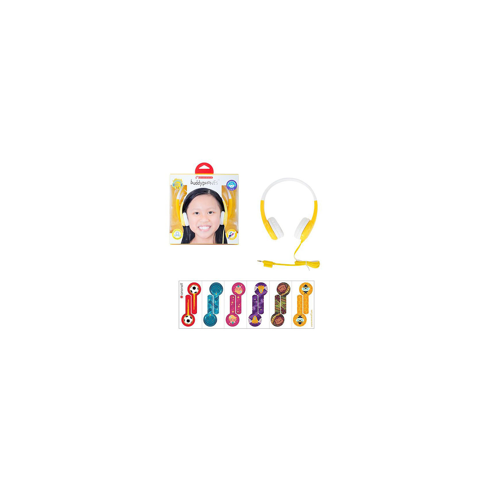

Наушники BuddyPhones Standart Yellow, желтые, Желтый