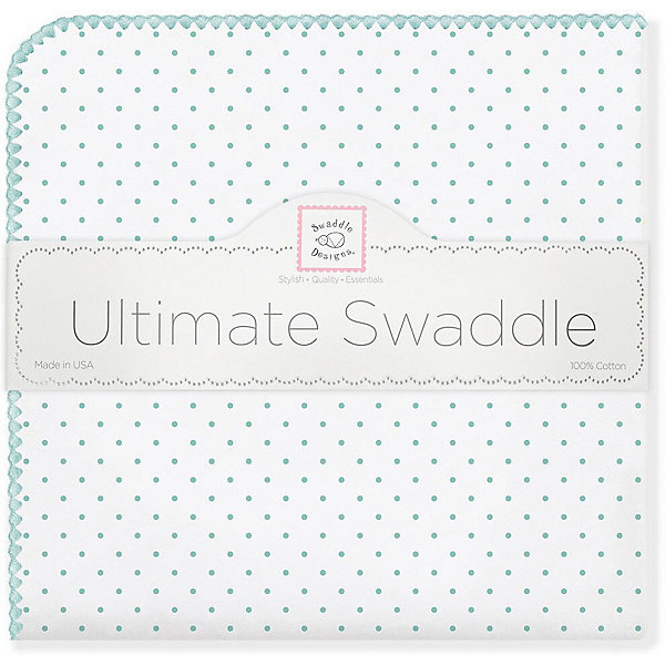 

Фланелевая пеленка SwaddleDesigns SeaCrystal Dot, Синий/белый