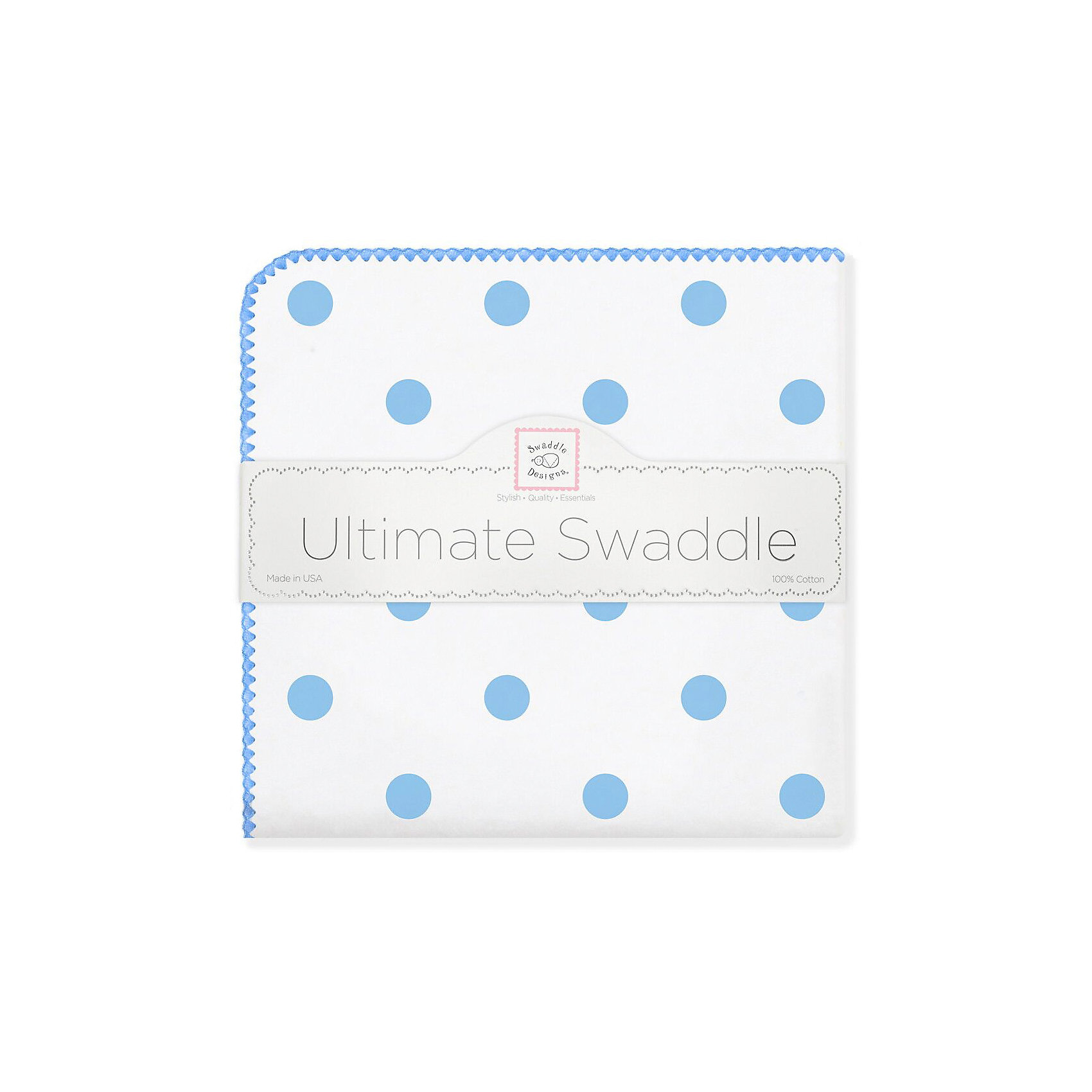 фото Фланелевая пеленка SwaddleDesigns Big Dots Blue, 110х110 см