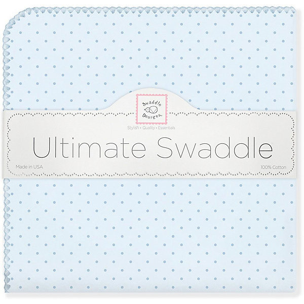 фото Фланелевая пеленка SwaddleDesigns Blue Dot, 110х110 см