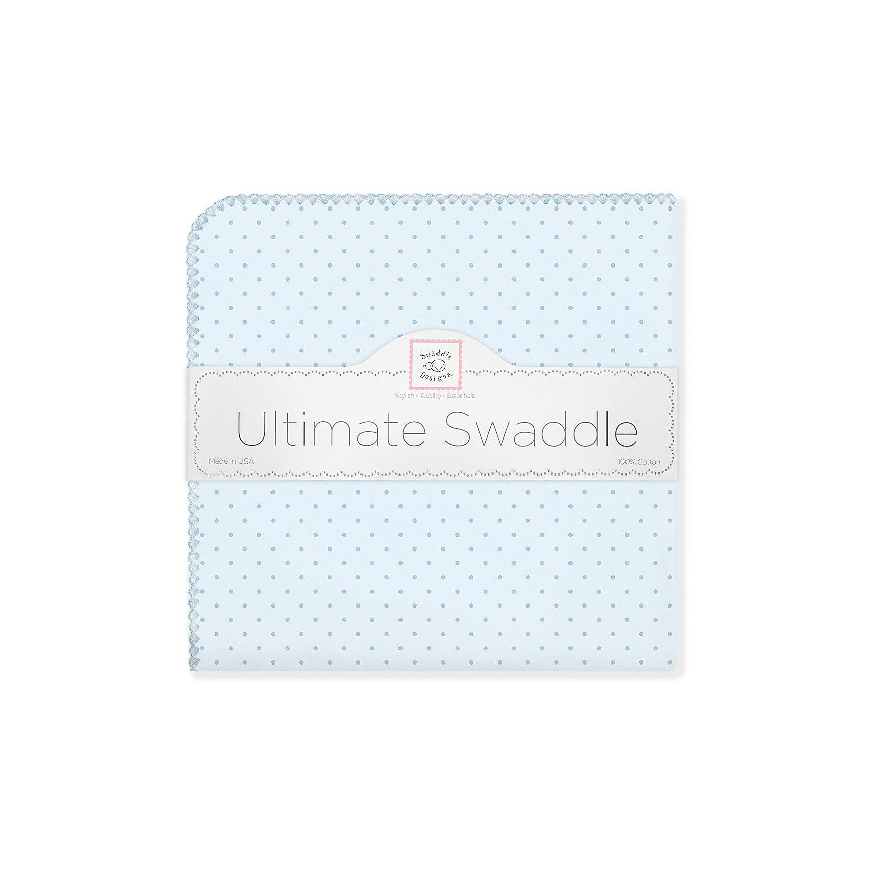 фото Фланелевая пеленка SwaddleDesigns Blue Dot, 110х110 см