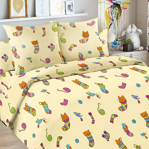

Детское постельное белье 1,5 сп Letto, Сюрприз, Бежевый