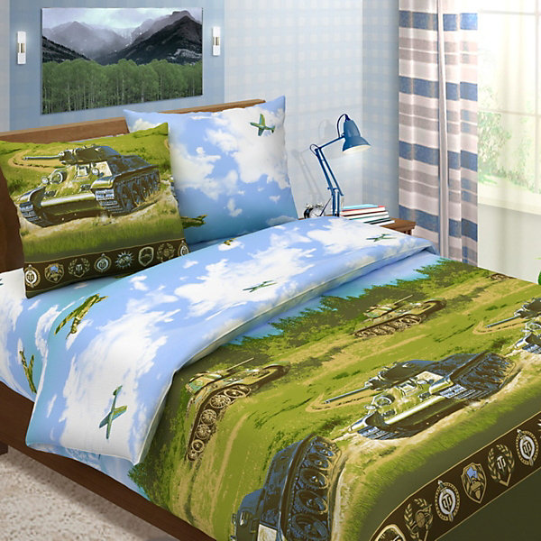 

Детское постельное белье 1,5 сп Letto, Танки