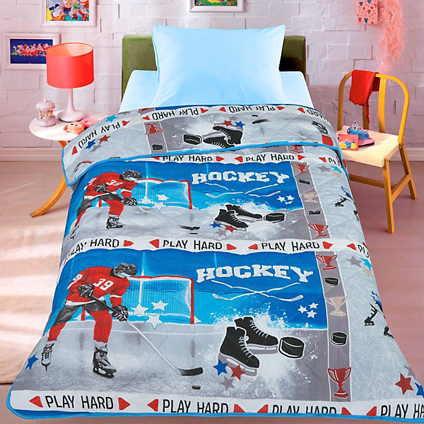 

Покрывало-одеяло Letto, Хоккей, 140х200 см, Синий