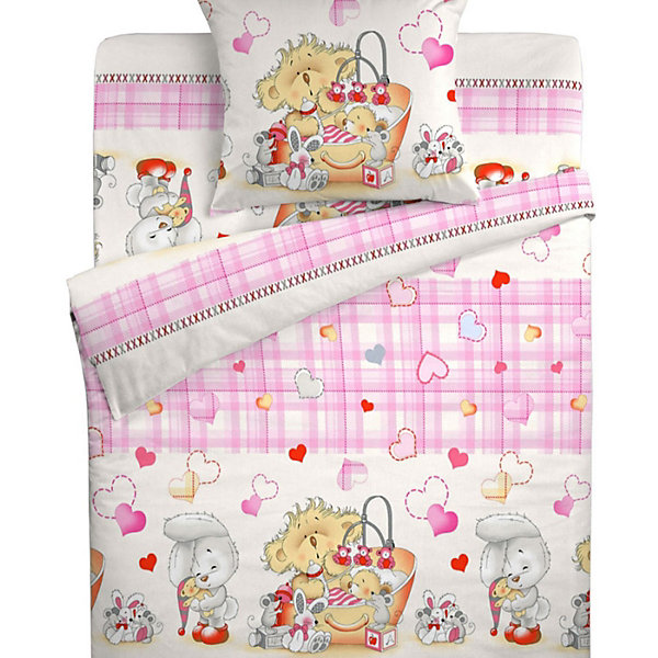 

Детское постельное белье Letto, 3 предмета, Розовый