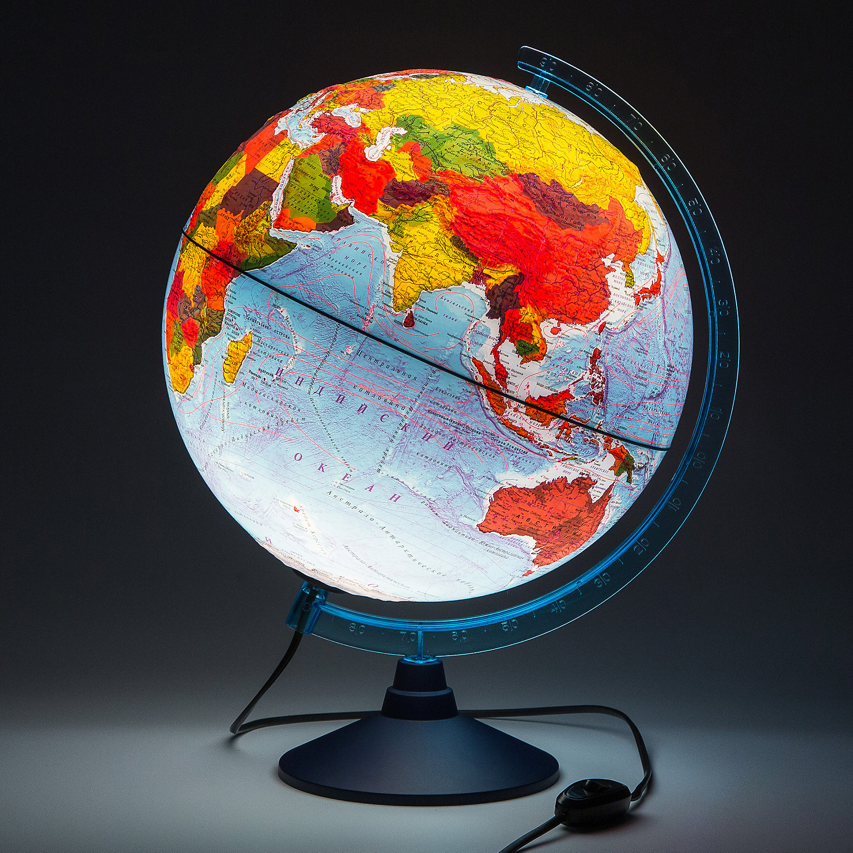 фото Интерактивный глобус Земли Globen физико-политический рельефный с подсветкой, 320мм