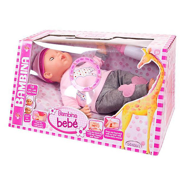 

Кукла Abtoys "Bambina Bebe" с живой мимикой и звуковыми эффектами, 40 см, Разноцветный