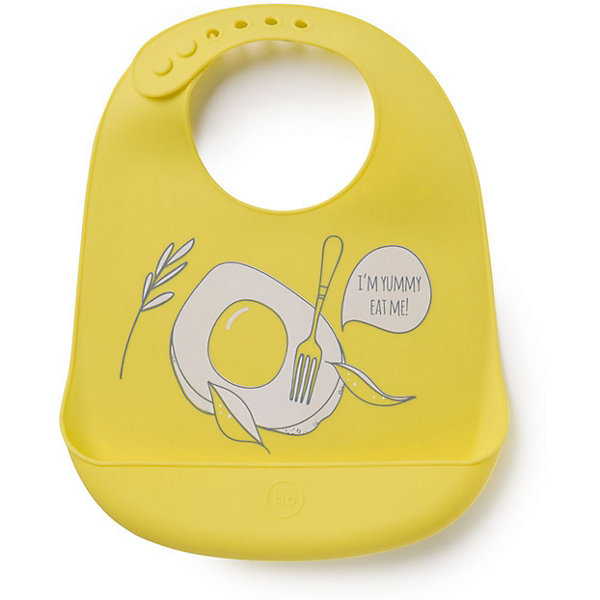 

Нагрудник силиконовый Happy Baby, bright yellow, Желтый