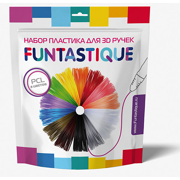 фото Набор низкотемпературного PCL-пластика для 3д ручек 8 цветов Funtastique
