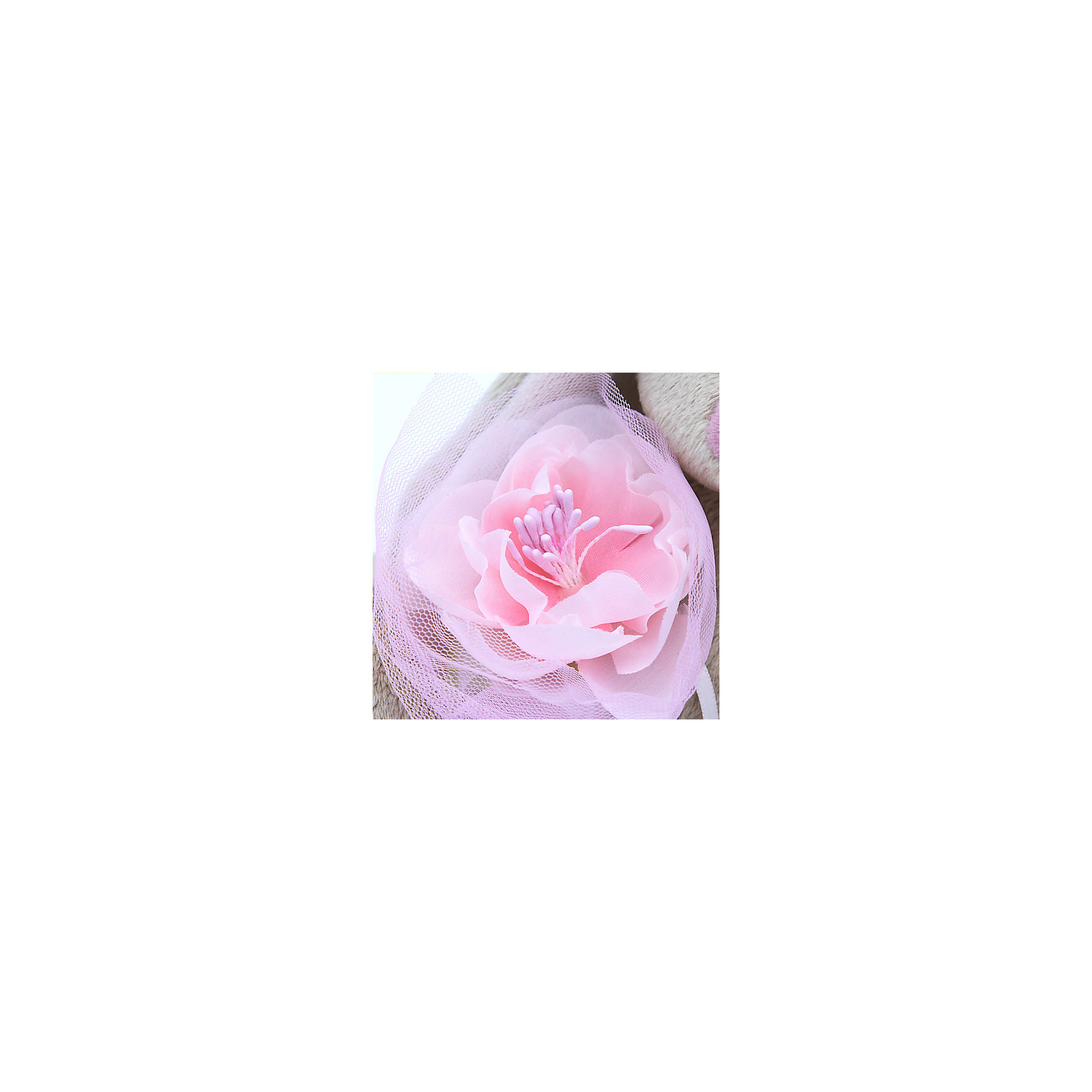 фото Мягкая игрушка Budi Basa Зайка Ми c розовым цветком, 15 см