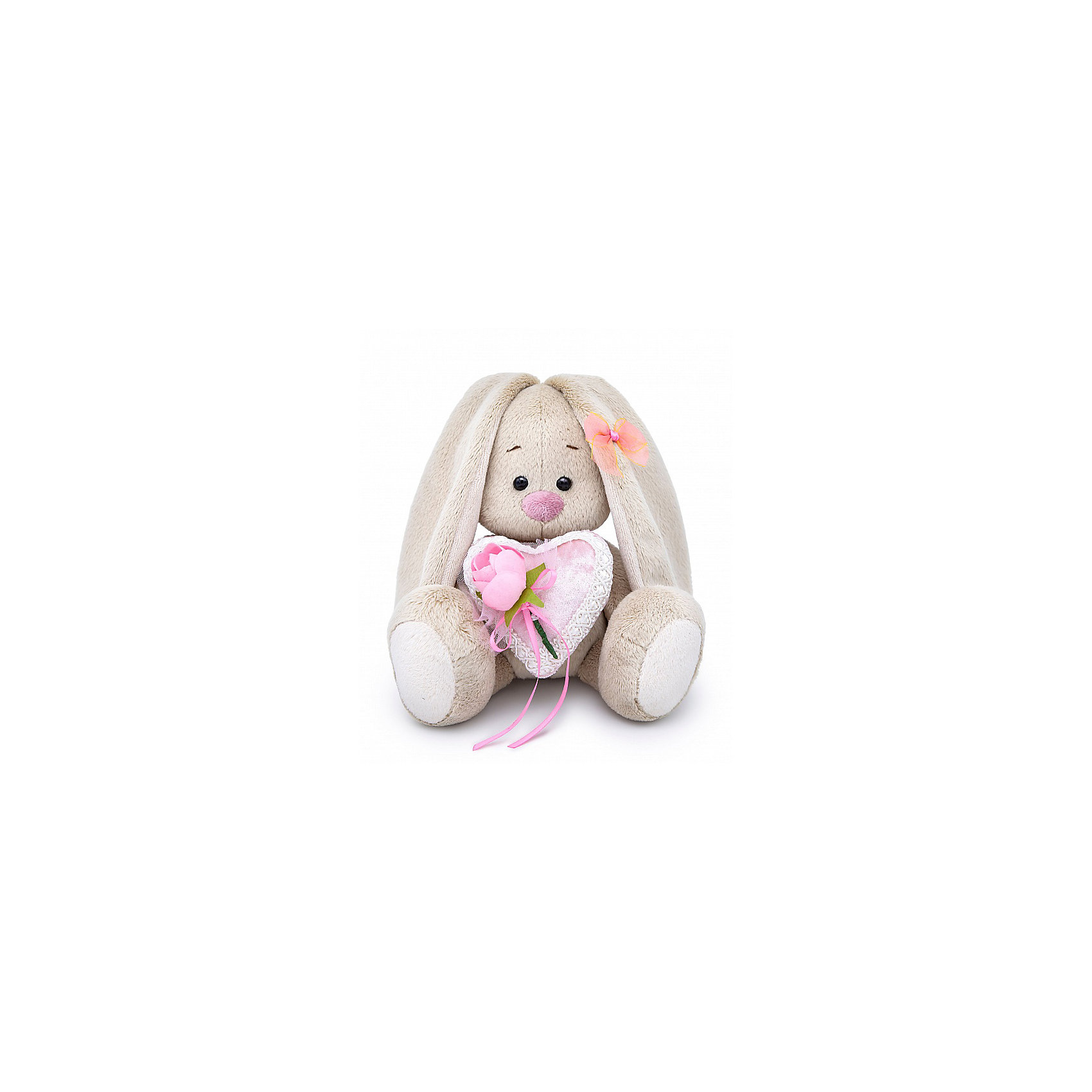 фото Мягкая игрушка Budi Basa Зайка Ми с сердцем из бархата, 15 см