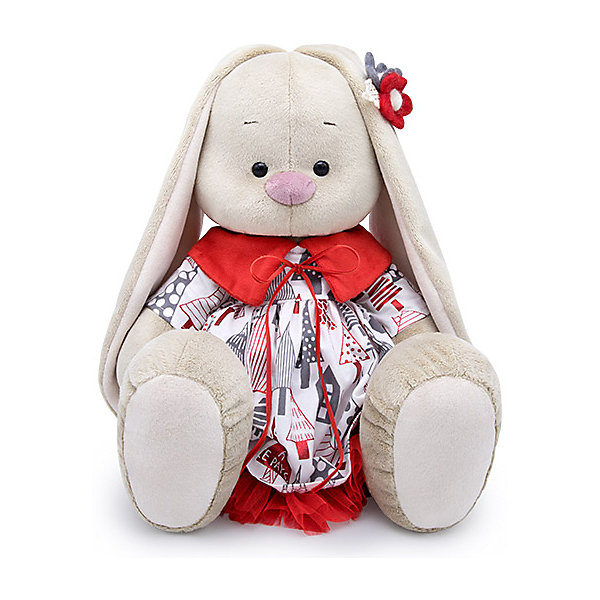фото Мягкая игрушка Budi Basa Зайка Ми в платье с красным воротничком, 34 см