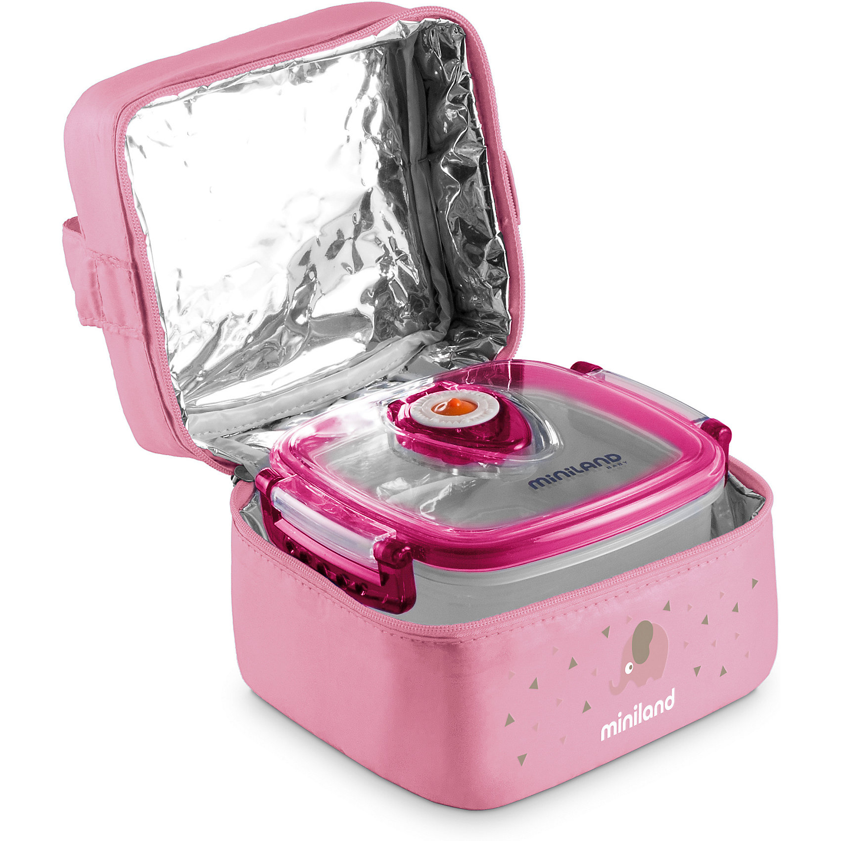 фото Термосумка Miniland Pack-2-Go HermifFresh с вакуумными контейнерами, розовая