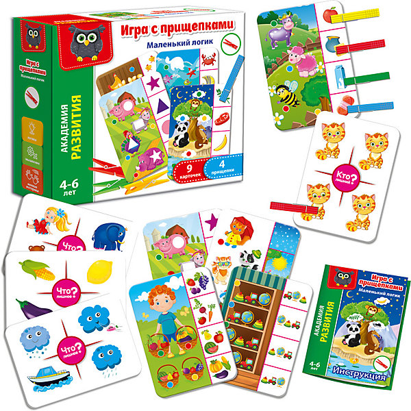 

Игра с прищепками Vladi Toys "Маленький логик, Игра с прищепками Vladi Toys "Маленький логик"