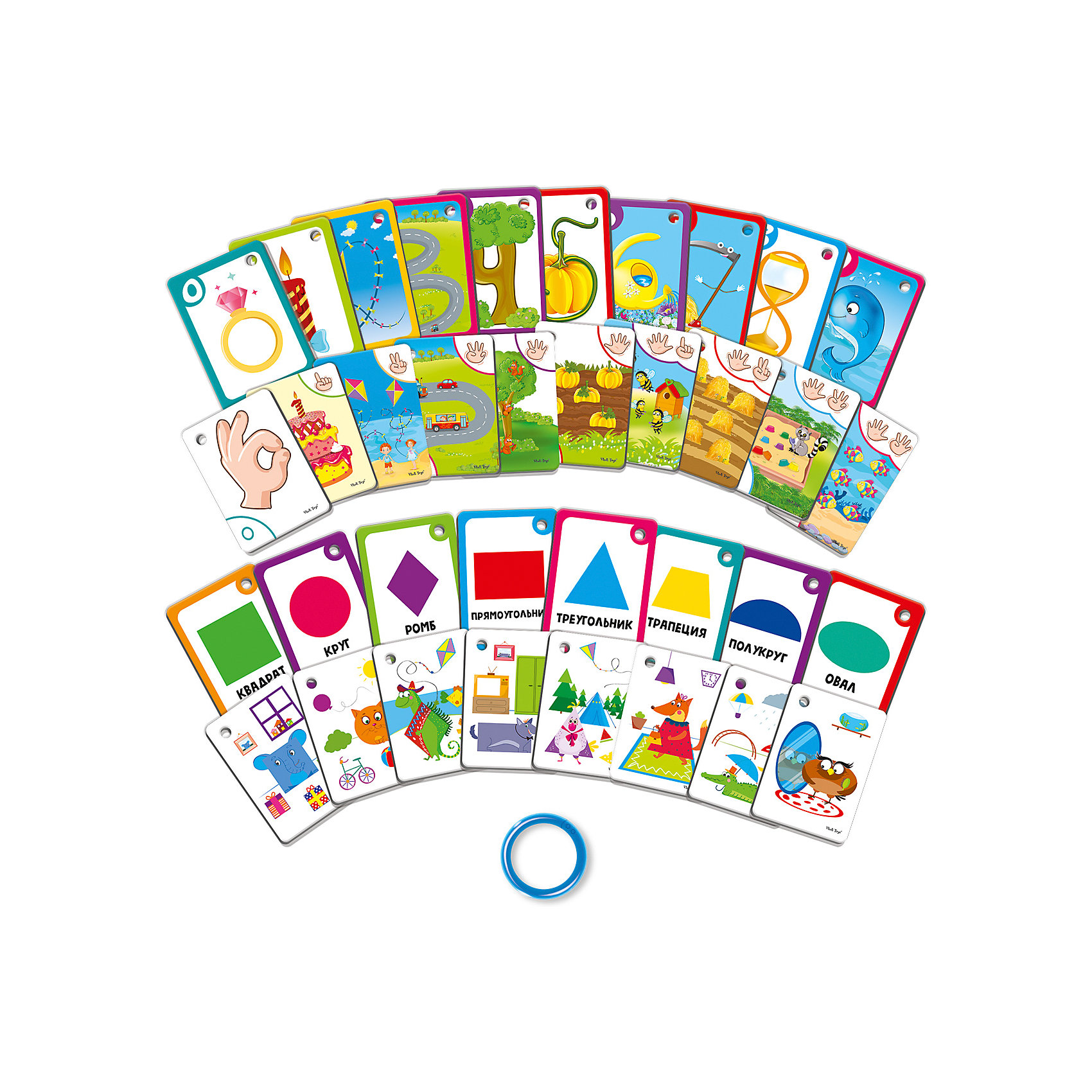фото Настольная игра Vladi Toys Карточки на кольце "Цифры и фигуры"