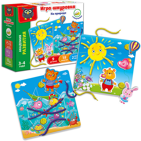

Игра-шнуровка с липучками Vladi Toys "На природе"