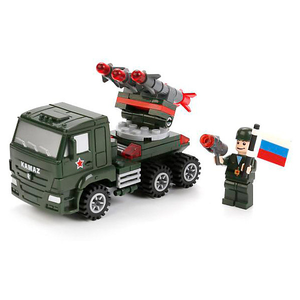 

Конструктор Город мастеров "Камаз: Ракетная установка", с фигуркой, Разноцветный